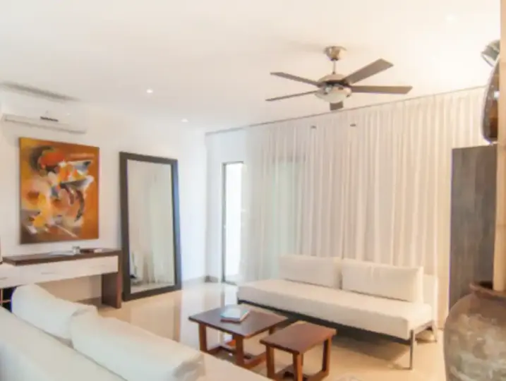 Living room El Cielo condo rental in Playa del Carmen Quintana Roo