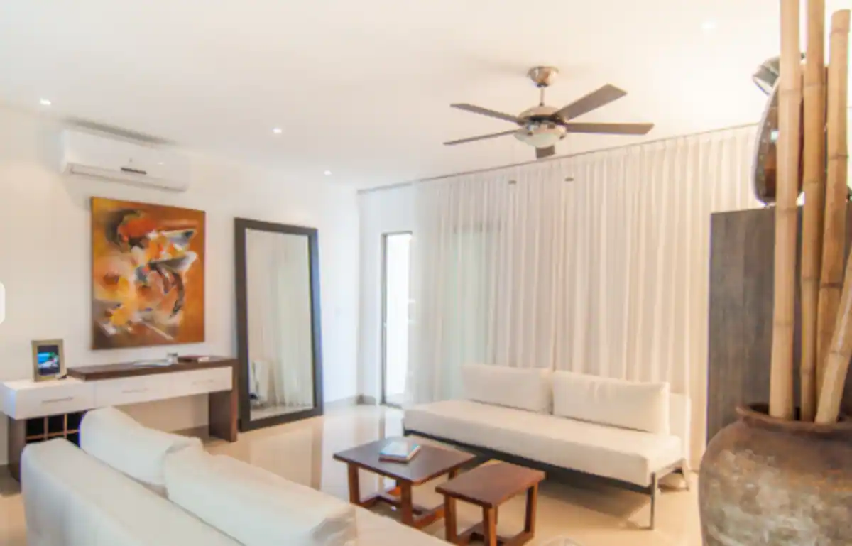 Living room El Cielo condo rental in Playa del Carmen Quintana Roo